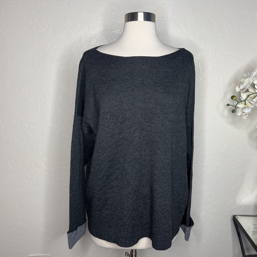 h&m basic gray knit sweater top L